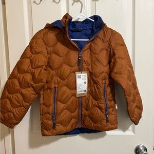 Kids Rema Brown and Blue Puffer Jacket size 9